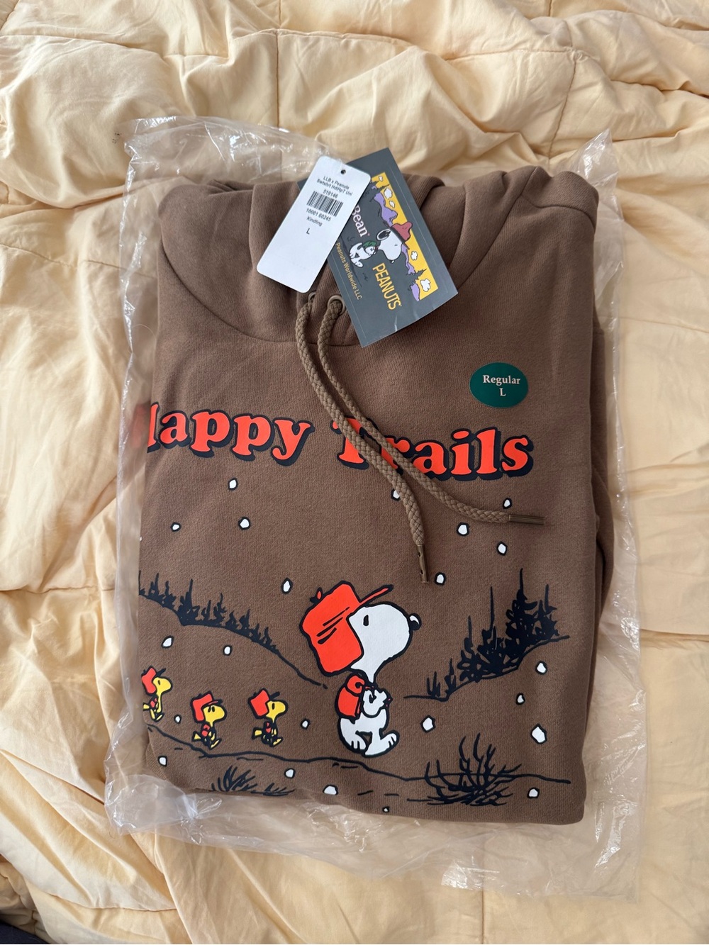 LL Bean Snoopy hoodie size large NWT - Picture 2 of 3
